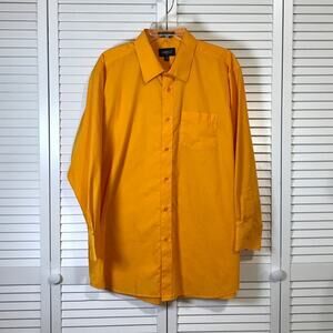 Omega Italy Orange Collared Long Sleeve Mens XL 17-17 ½